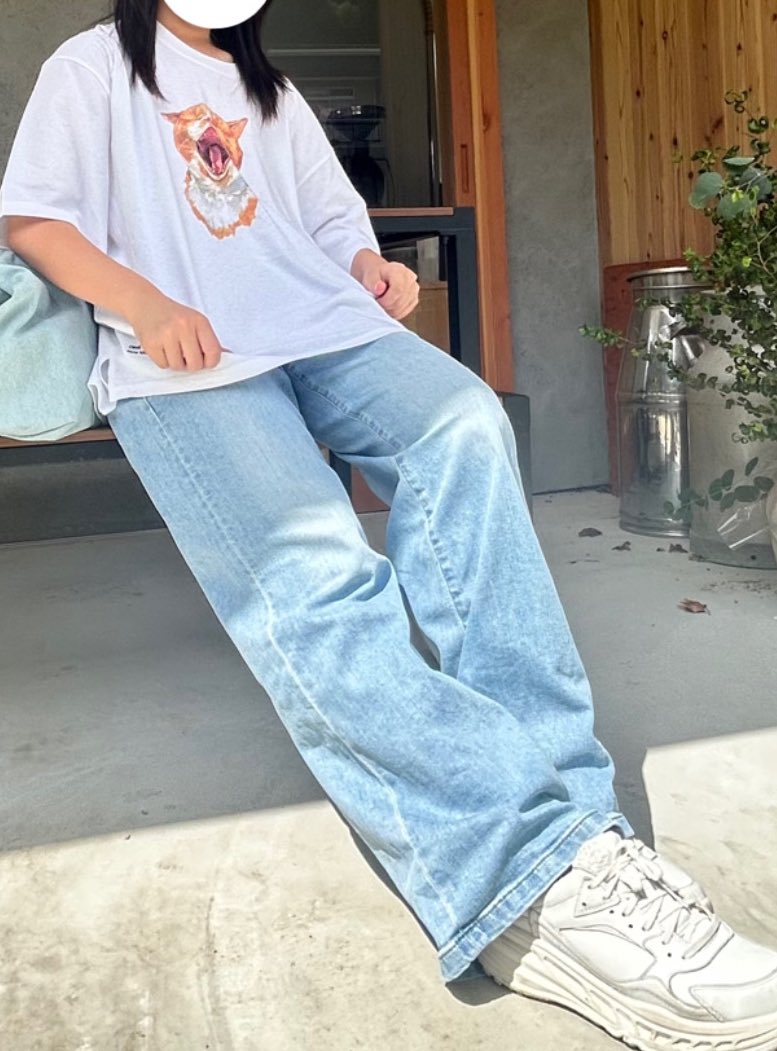 harapeco Neko Tee (Akubi)-White Mサイズ どの系統にも通用する最強