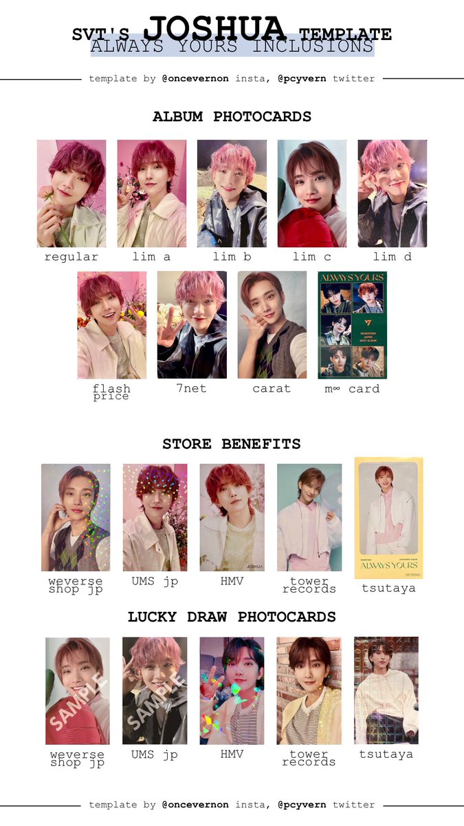 seventeen japan album always yours photocard template for scoups