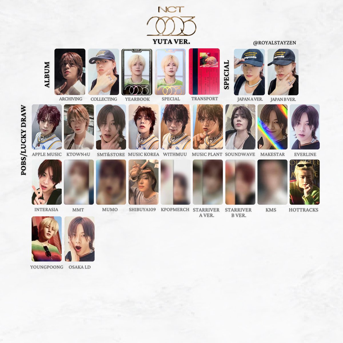 NCT The 4th Album 'GOLDEN AGE' Photocard/ PC templates 엔시티 골든