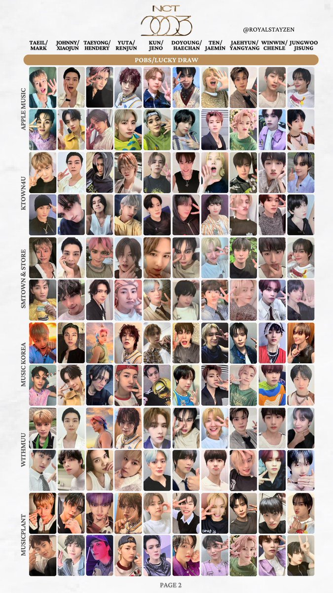 Golde age NCT NCT127 NCTDREAM WAYVトレカリスト 一覧 保存用 作成者