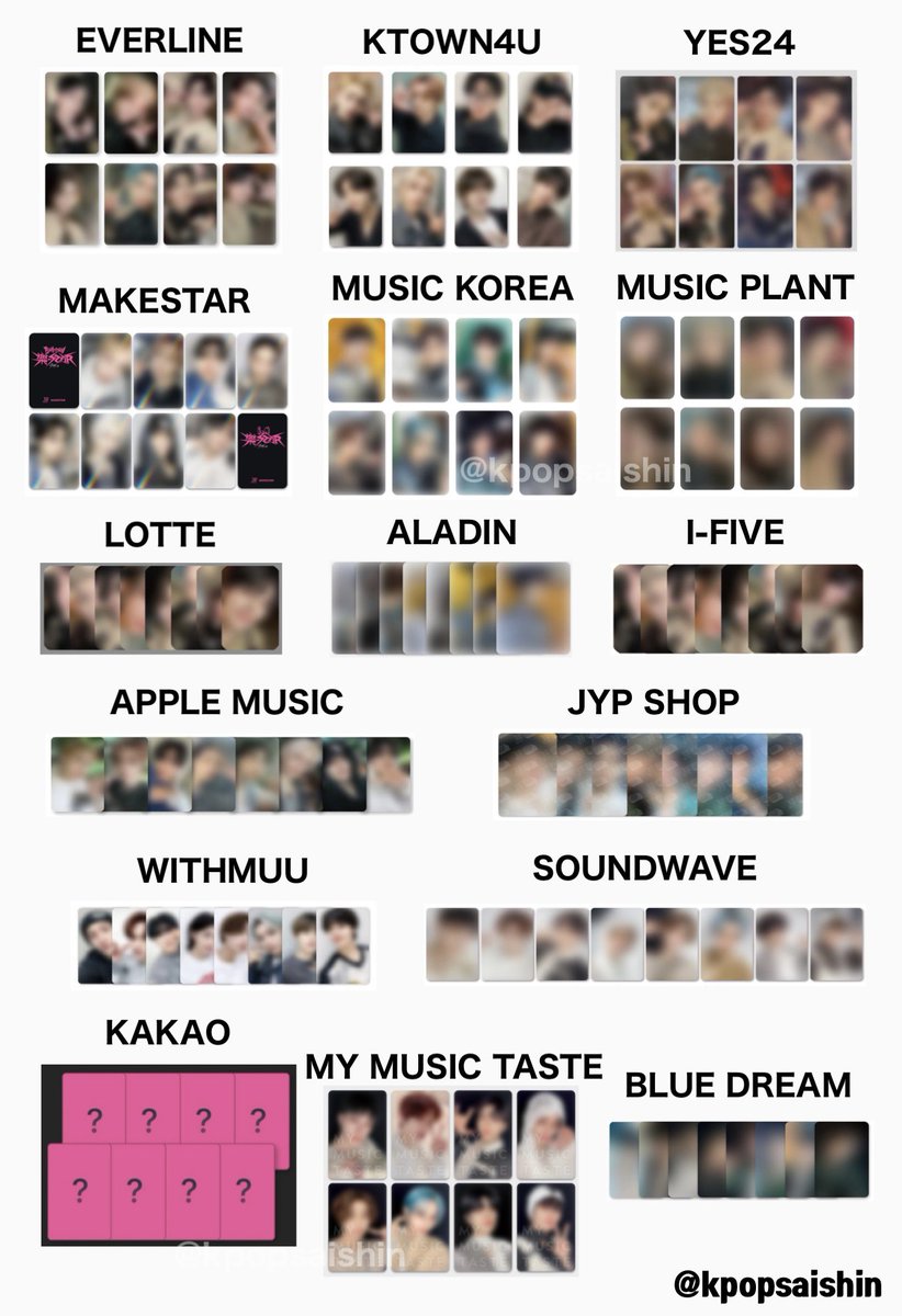 StrayKids #樂_STAR スキズ アルバム トレカ一覧 🎁各店舗特典 ・YES24