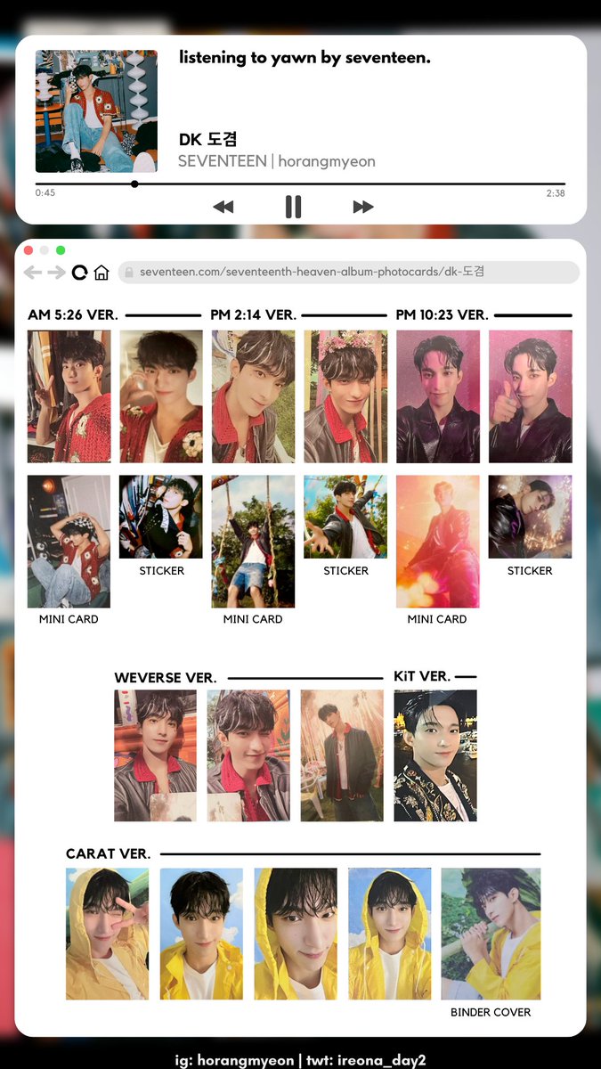 COMPLETE seventeen svt seventeenth heaven photocard template the8