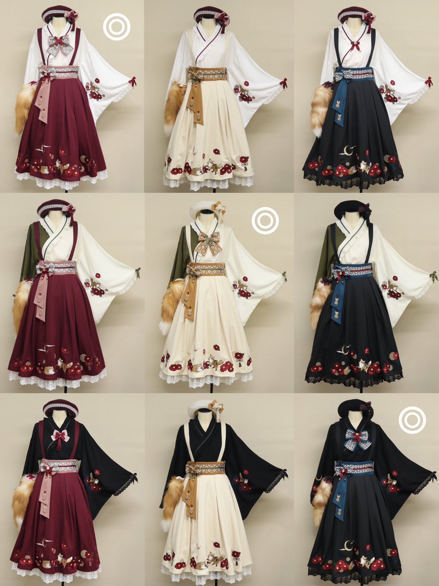 🌙🦊月夜の狐と寒椿🦊🌙 ブラウス×スカート組み合わせ🔀 ◎の