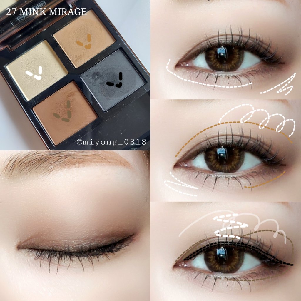 今日のアイメイク でした #TOMFORD #アイカラークォード27 #ミンク