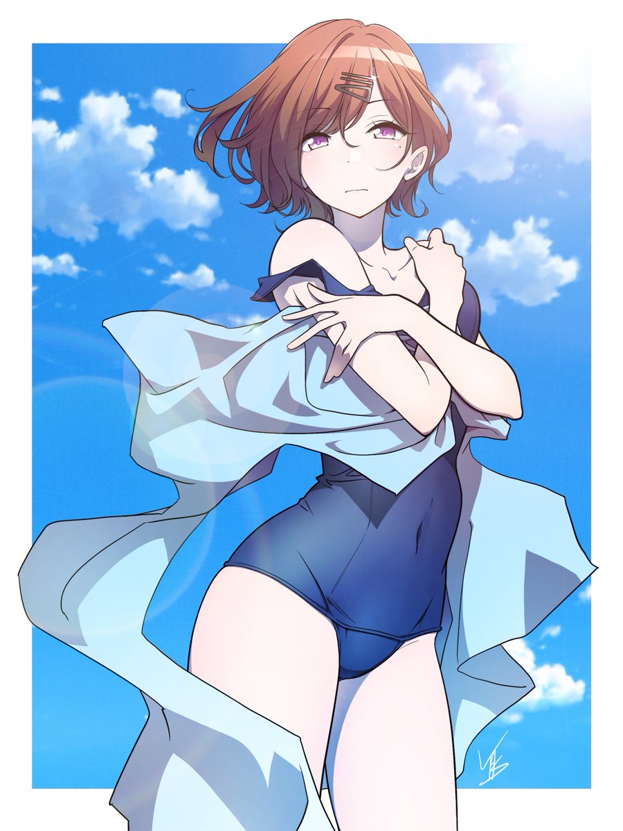 お題箱から「シャニマス 樋口円香 スク水」描かせて頂きました。 #樋口