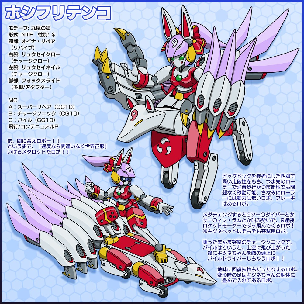 RT @hamurobo: 九尾ちゃん3発目ロボーッ！ 九尾型/ホシフリテンコ/星降