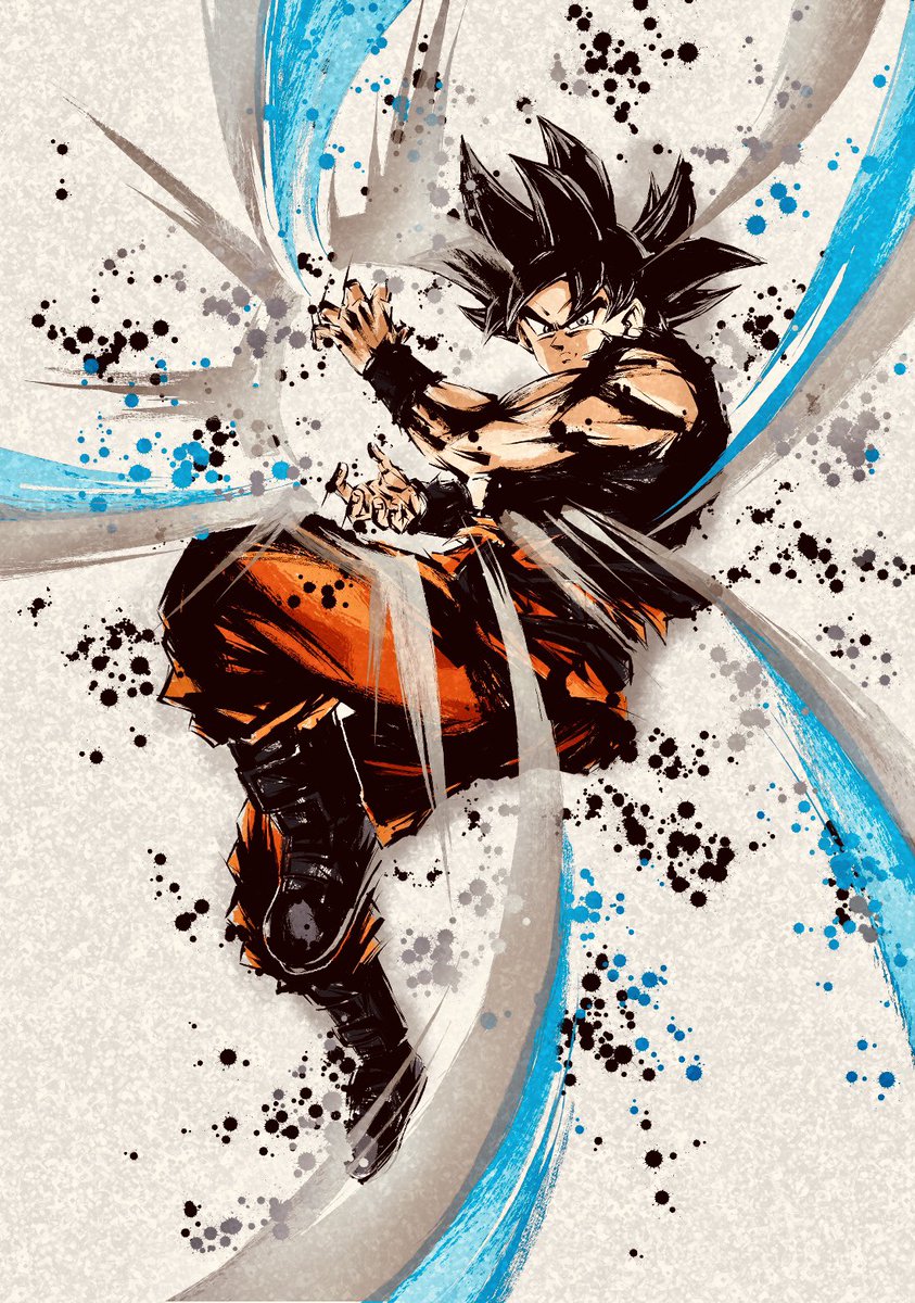 流星かめはめ波 #ドラゴンボール #墨絵 #イラスト