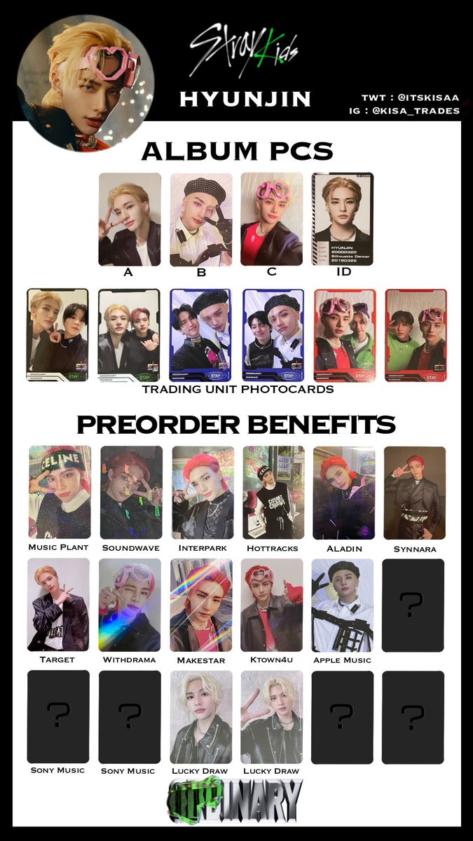 ODDINARY stray kids スキズ アルバム トレカ 一覧 ＋追記 〔各