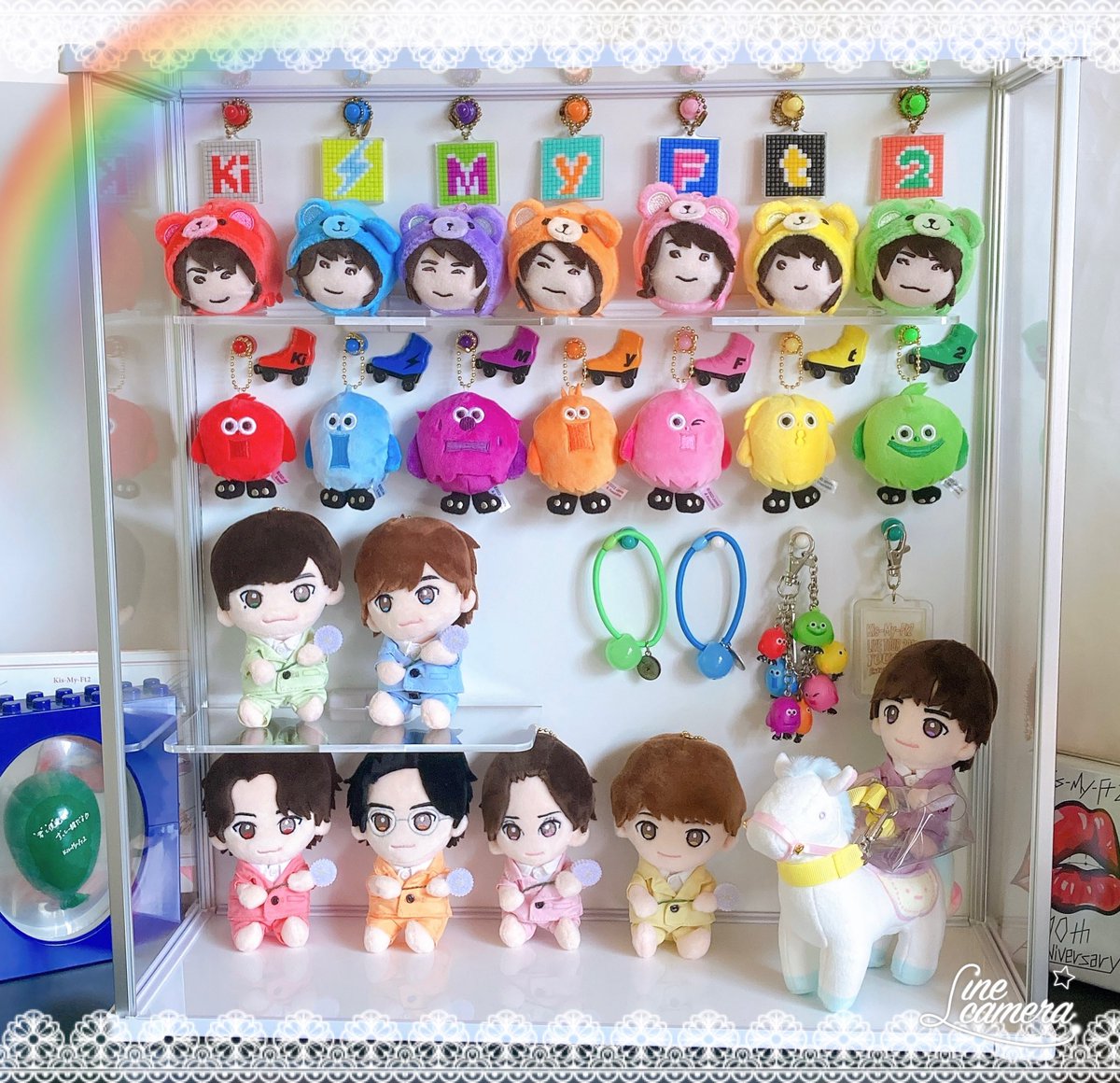 キスマイぬいぐるみ届いた〜♬☻☻♫•*¨*•.¸ コレクションケースに飾っ