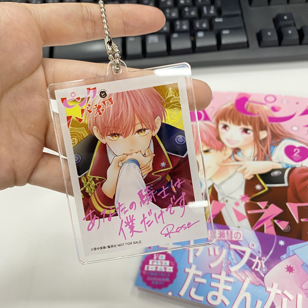 キーホルダー、写真だとこんな感じに見えます😊 ご応募お待ちしてい