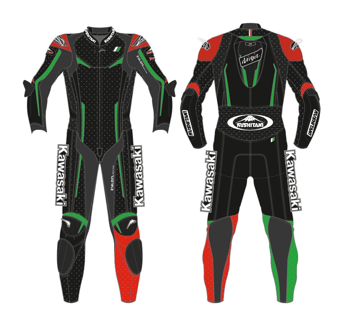 カワサキ×クシタニ コラボレーシングスーツ発売！ Ninja Team Green