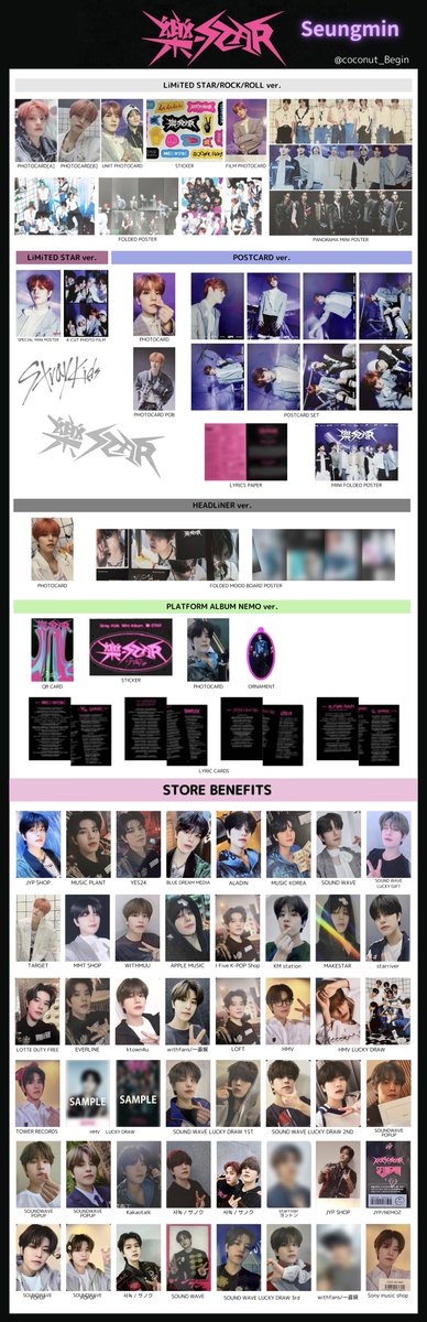 Stray Kids 樂-STAR ROCK-STAR Seungmin スンミン I.N アイエン 保存