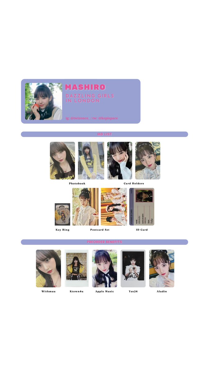 Kep1er ➝ DAZZLING GIRLS IN LONDON photocard template / wishlist