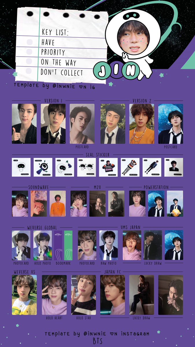 BTS JIN The Astronaut トレカ ラキドロ 公式 BTS JIN The Astronaut