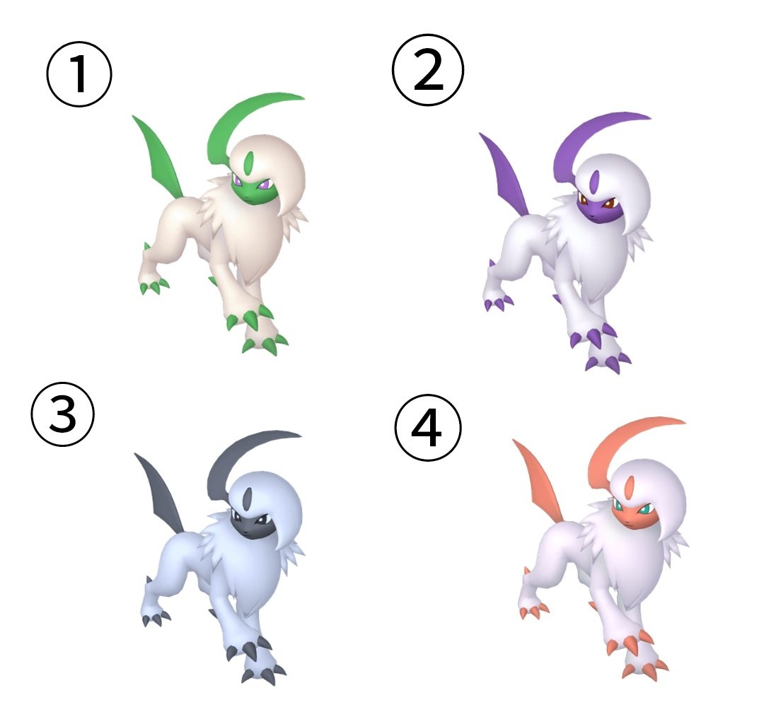 本物の色違いアブソルは次のうちどれ？ 予想正解率51% ＃今日の