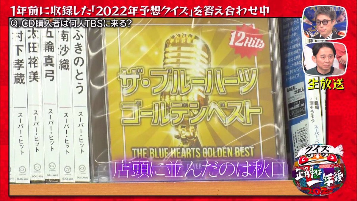 年末、赤坂にCD購入者が何人やってくる？かを当てます。 なお