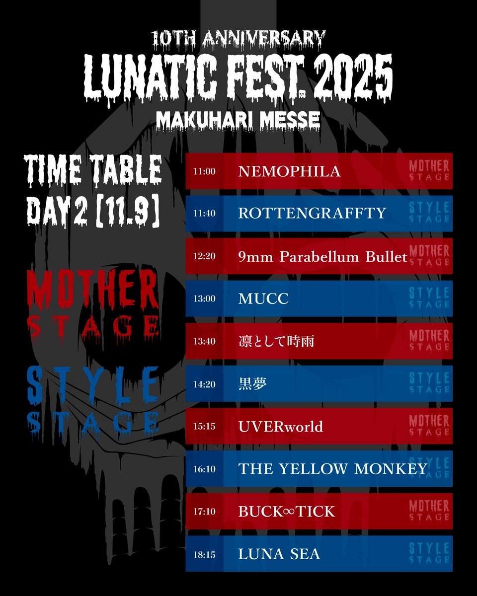 LUNATIC FEST. 2025」 タイムテーブル公開！ THE YELLOW MONKEYの