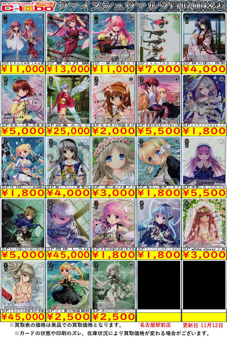 ヴァイスシュヴァルツ 買取情報】 「Key 25th Anniversary」 買取価格