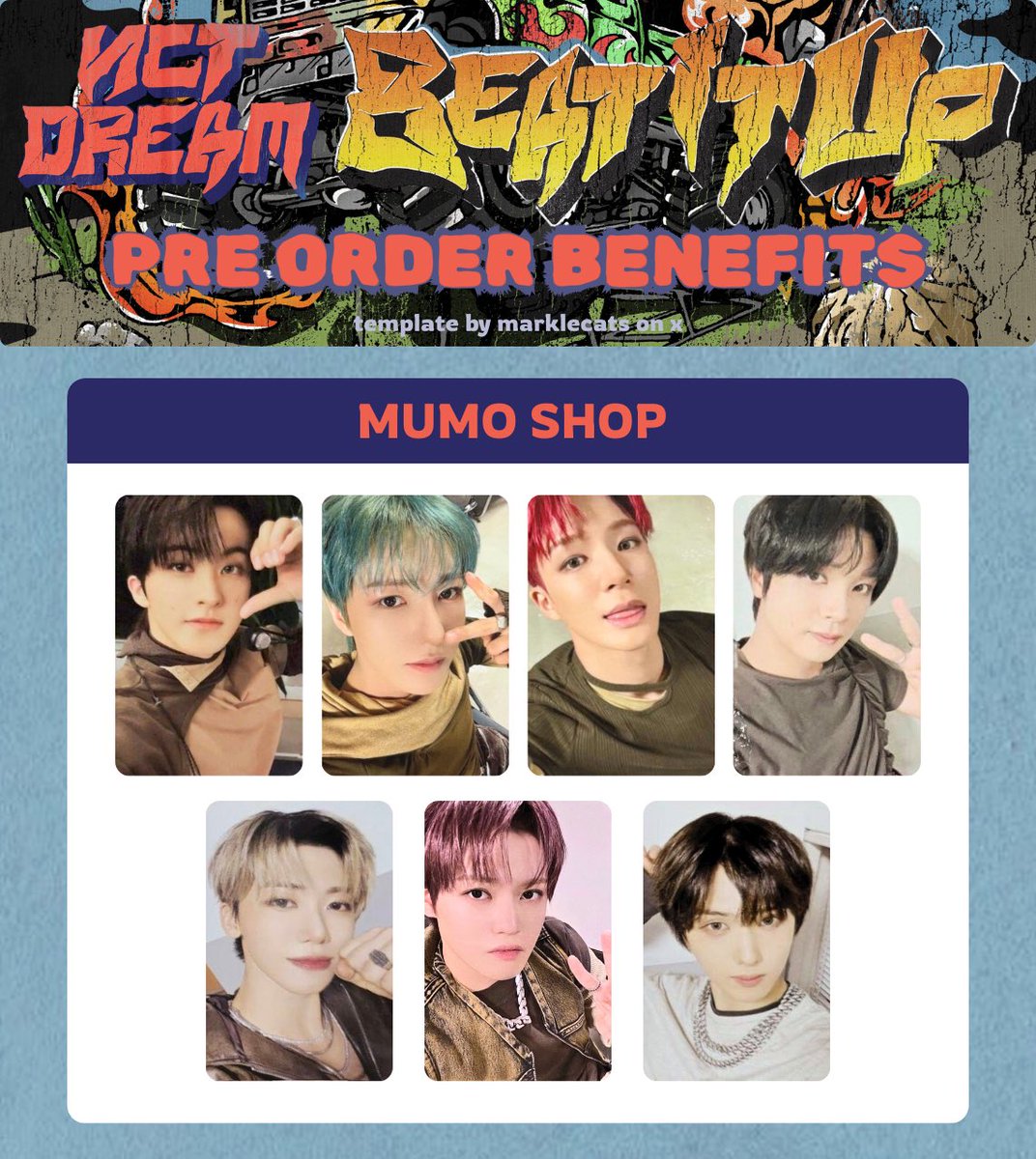 nct dream 6th mini album 'beat it up' pre order benefit photocard