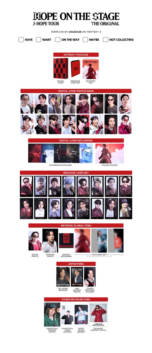 BTS J-HOPE HOBI HOTS HOS TOUR PC PHOTOCARD DIGITAL CODE DIGICODE