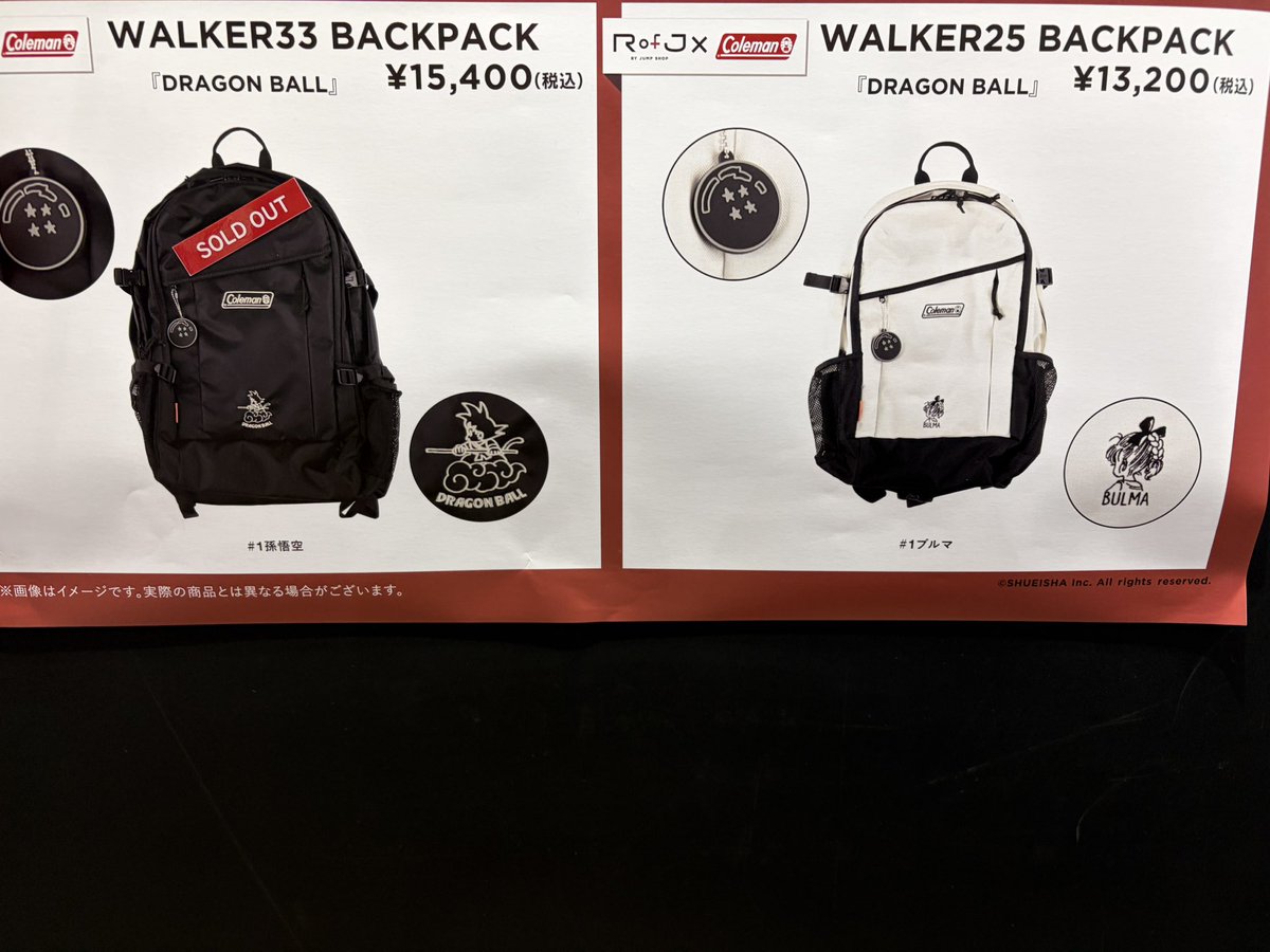 コールマン×ドラゴンボールのリュックサック 【WALKER33 BACKPACK】 黒