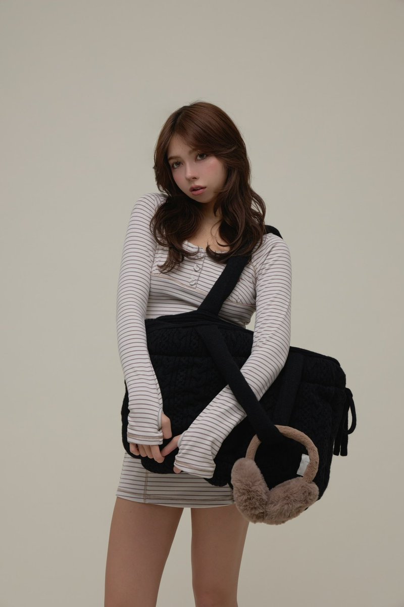 Mary quilting knit bag color ivory/black ¥15,400-tax in シーズン