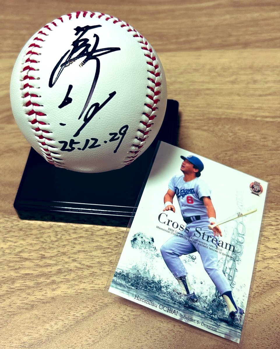 落合博満ユニフォーム・三冠王と書いてもらいました直筆サインボール レア