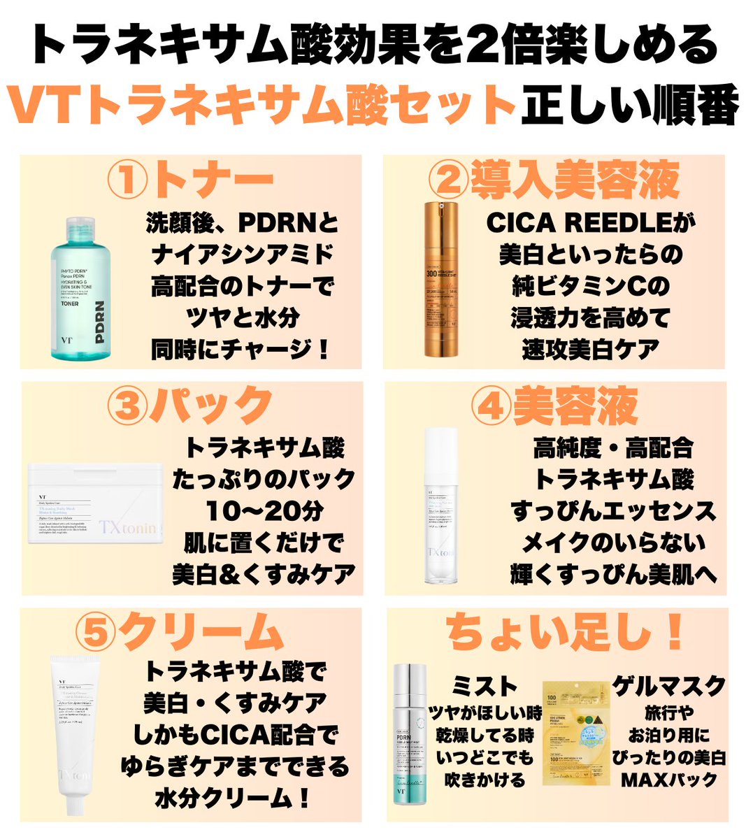💛EVENT💚 こちらのトラネキサム酸＆レチノールセット順番まとめ ご