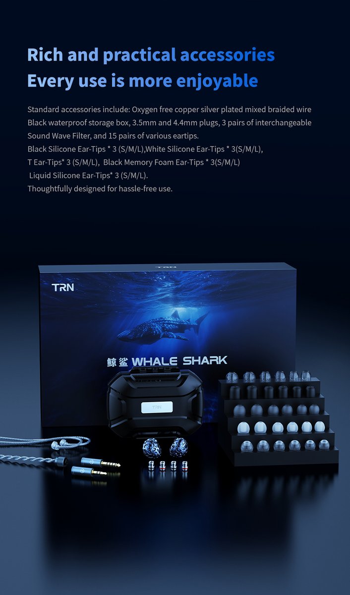 🎊TRN-WhaleShark企画🎊 🌟第二代3DD+新型1PDハイレゾイヤホン