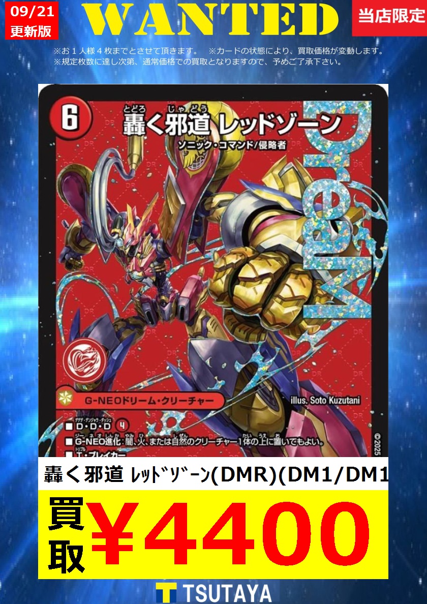 轟く邪道レッドゾーン 2枚 ディアスz1枚 轟く邪道レッドゾーン 魔誕の