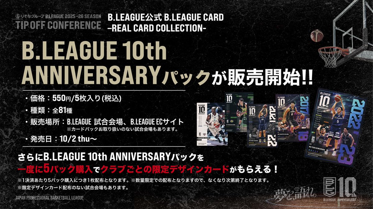 あのレアカードも⁉／ 「B.LEAGUE CARD～REAL CARD COLLECTION～」“10th