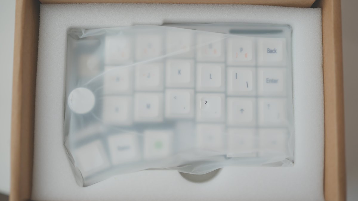 Cornix LP シルバー着弾! 完全無線分割キーボードいいっすね。期待した