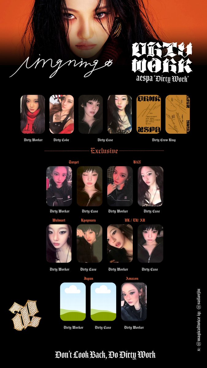 Aespa Dirty Work Full Photocard Template Karina Giselle Winter