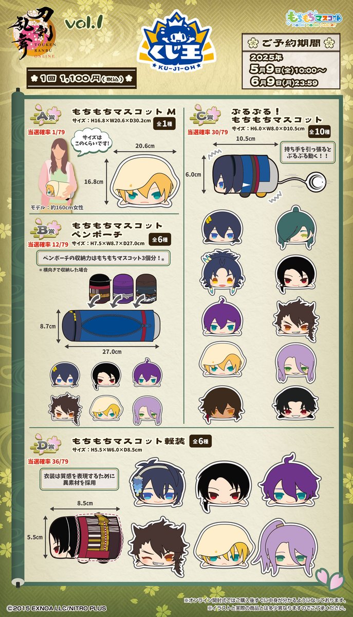 8月商品お届け開始日②】 もちもちマスコット【くじ王】 刀剣乱舞