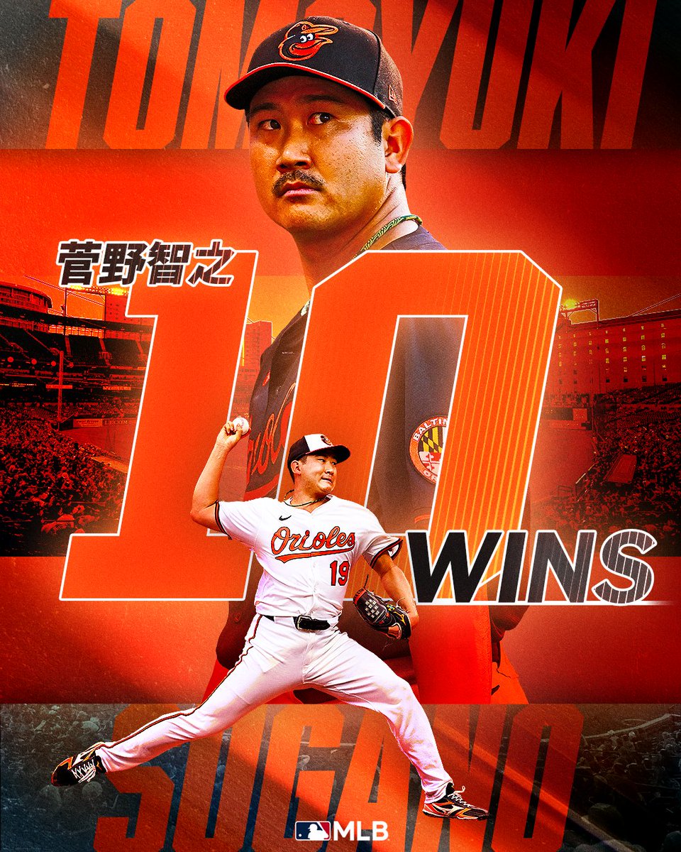 オリオールズ 】#菅野智之 メジャー1年目で2ケタ勝利達成🎉 海を渡り