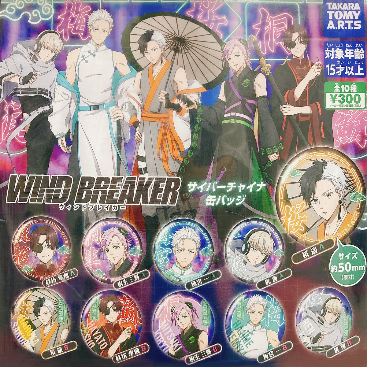 2025年8月投入 「WIND BREAKER」 サイバーチャイナ缶バッジ（カプセル