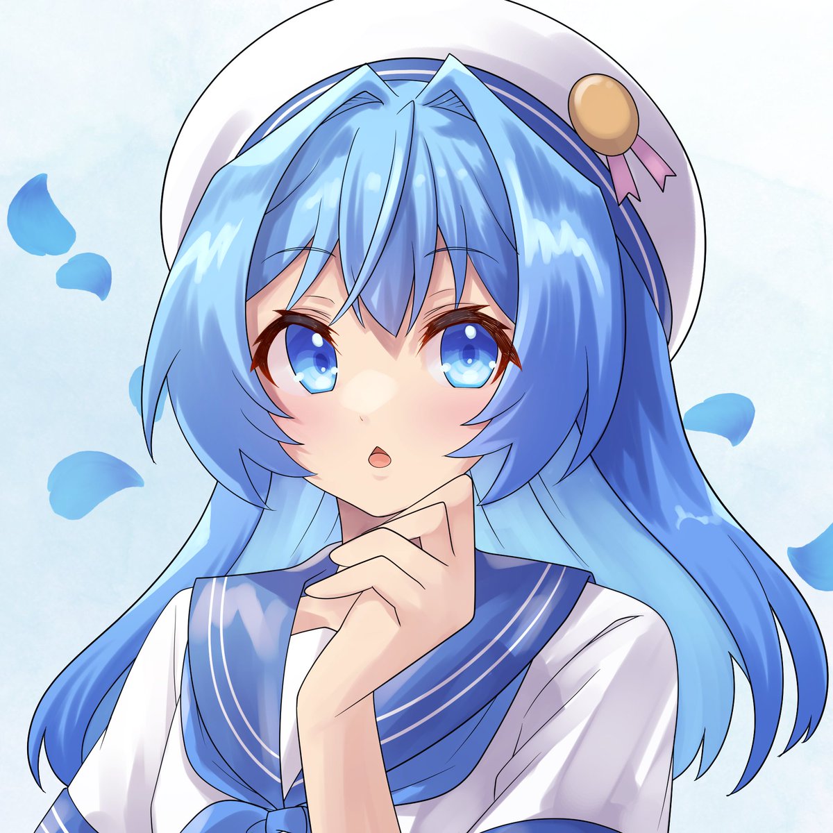 今日の女の子は水色!涼しげで可愛いを目標に描きました(⁠*⁠´⁠ω