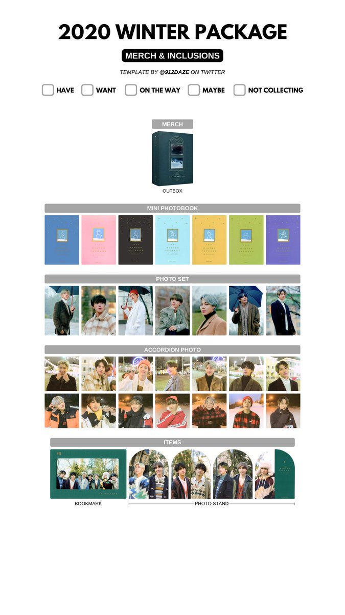 BTS SEASONAL DVD BLURAY PCs PHOTOCARD WISHLIST TEMPLATES ✨ [NEW