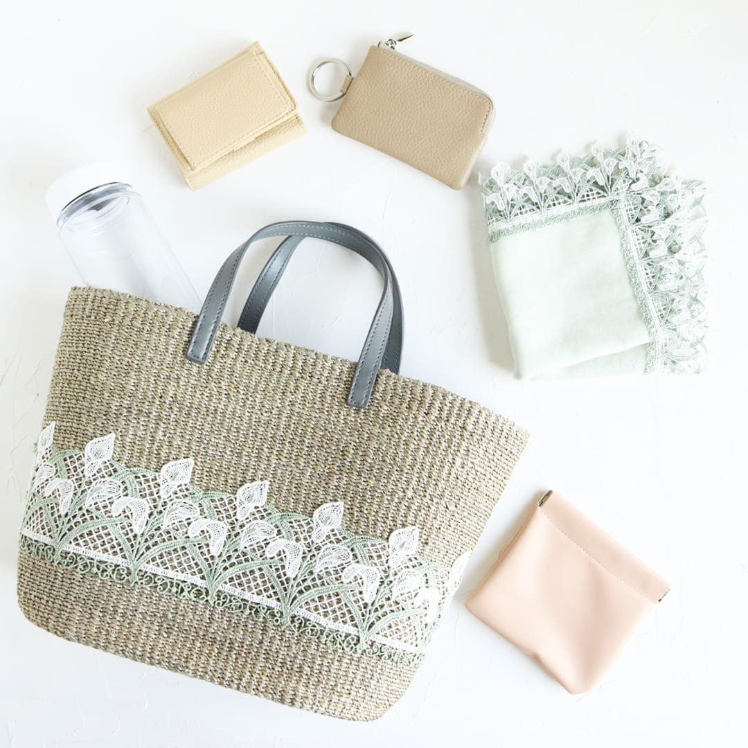 近沢レース　鈴蘭 かごバッグ