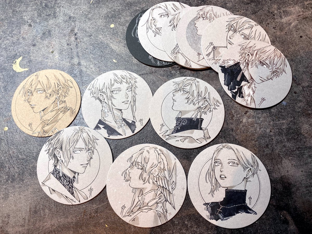 孳々オリジナルインクで描いた特装版の豆色紙(原画) 明日のコミティア