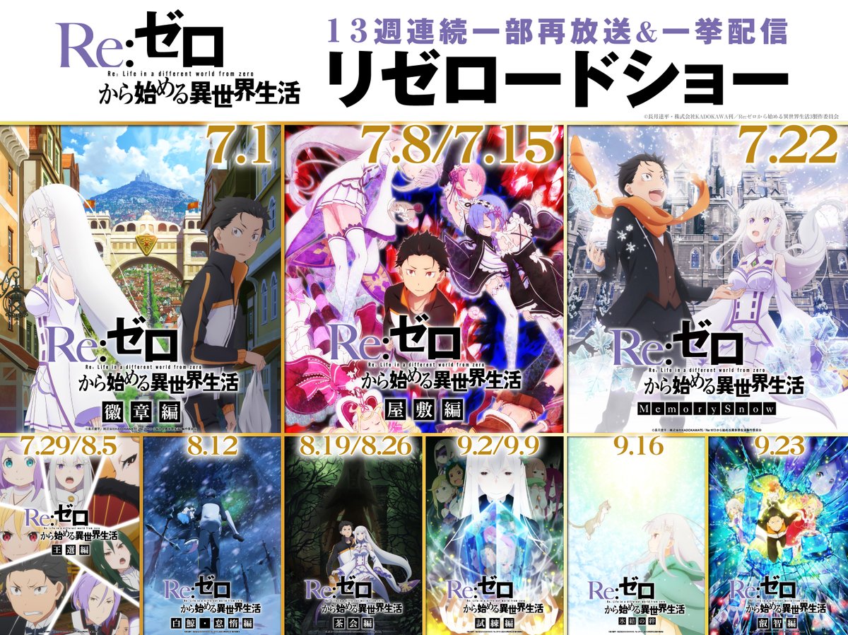 ◪13週連続再放送＆一挙配信決定◪ Re:ゼロから始める異世界生活 1st