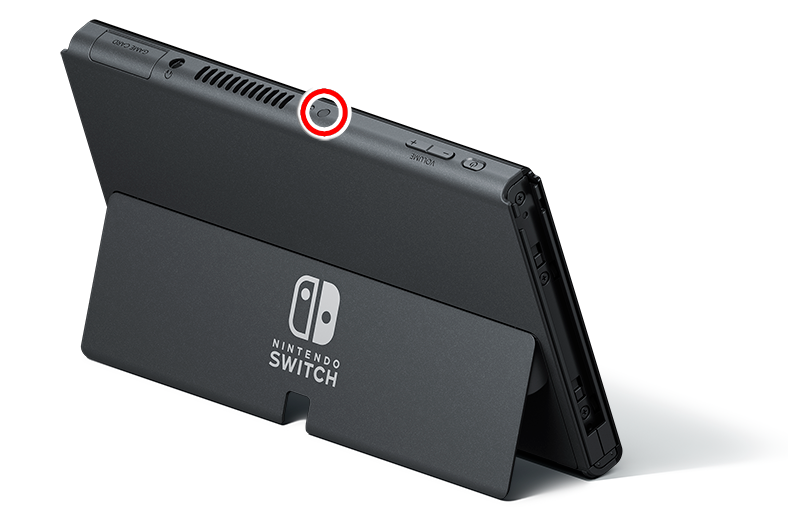 Nintendo Switch（有機ELモデル）の上部には、「明るさセンサー」が