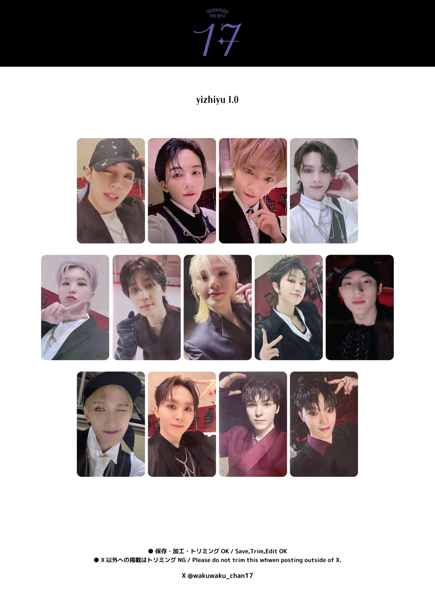 seventeen 中国 一直娱yizhiyu final 特典 13枚セット seventeen 中国