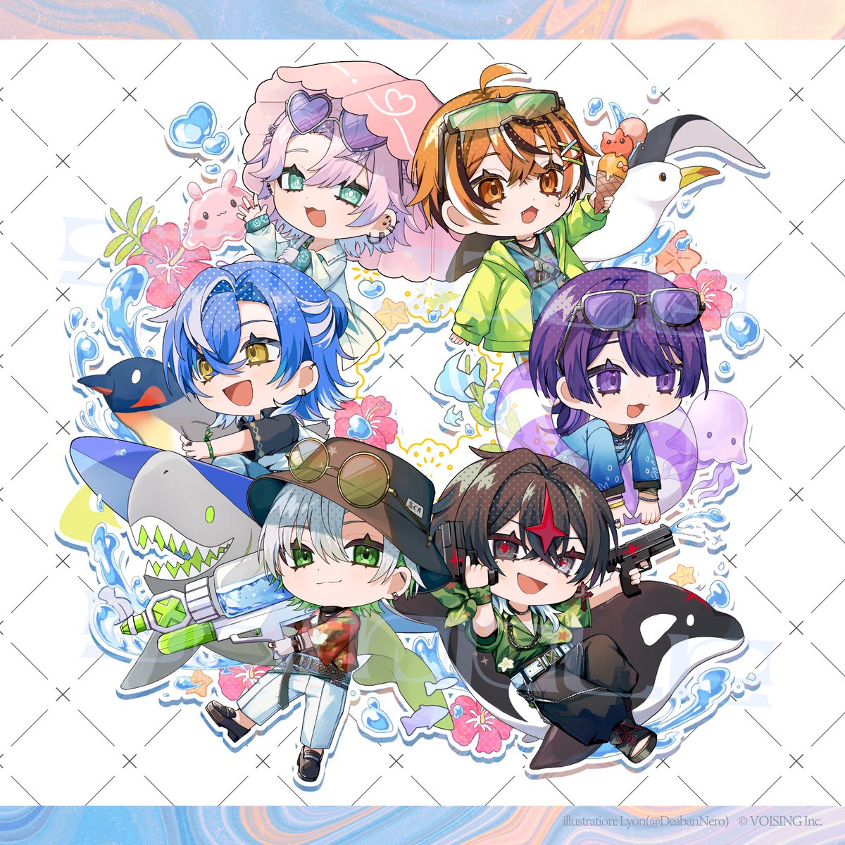 WORK】 クロノヴァ【Chrono▷◁Reverse】夏グッズのSDイラストを担当