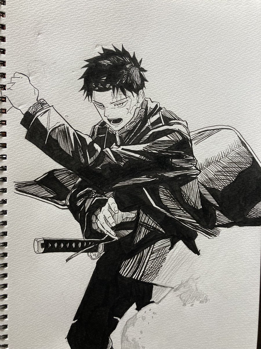 六平千鉱 #カグラバチ #模写 #Kagurabachi #六平千鉱