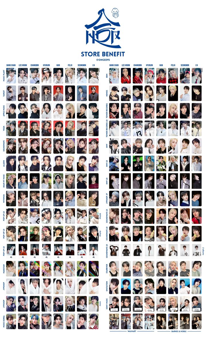 StrayKids スキズ “合 (HOP)” ②店舗特典トレカ一覧 HMV タワレコ JYP