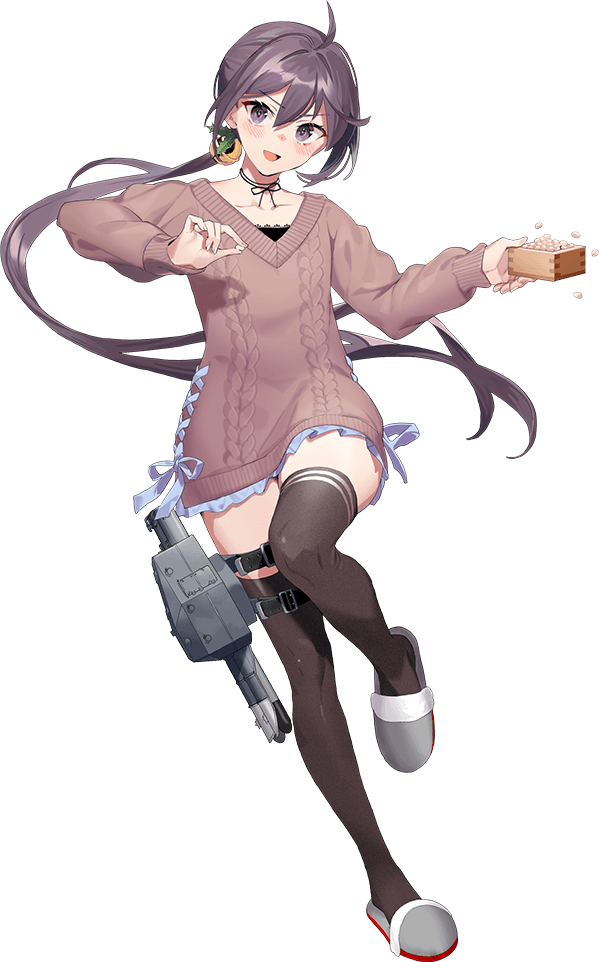 今回のメンテで追加された曙改二節分modeの立ち絵と中破絵 まさに白