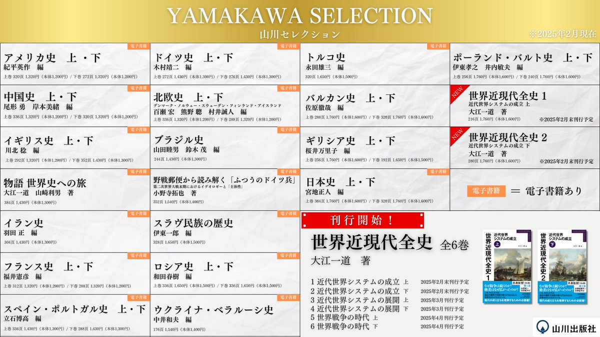 山川セレクション』は、『新版世界各国史』などのロングセラー