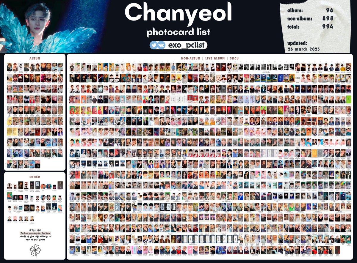 CHANYEOL ALL PHOTOCARDS LIST / TEMPLATE UPDATE [Full size in bio