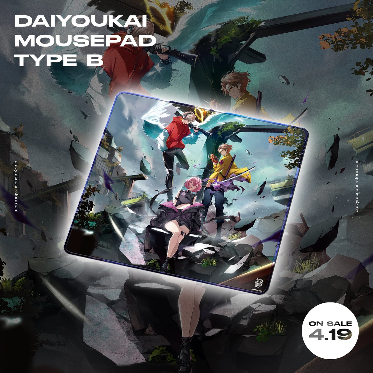 CrazyRaccoon マウスパッド だるまいずごっど ありさか crazyraccoon